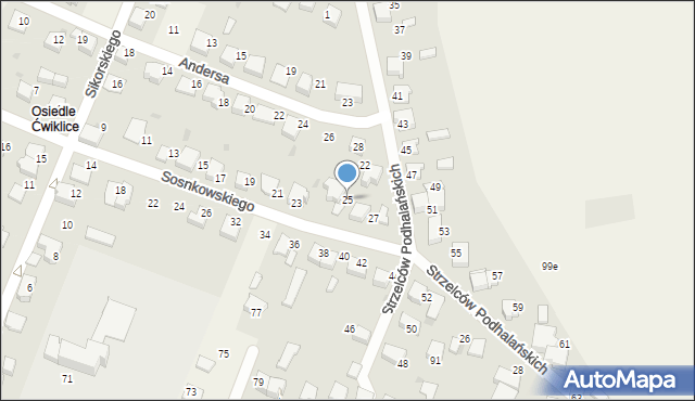 Ćwiklice, Sosnkowskiego Kazimierza, gen., 25, mapa Ćwiklice