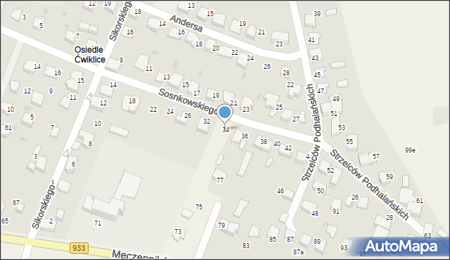 Ćwiklice, Sosnkowskiego Kazimierza, gen., 34, mapa Ćwiklice
