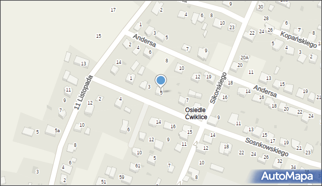 Ćwiklice, Sosnkowskiego Kazimierza, gen., 5, mapa Ćwiklice