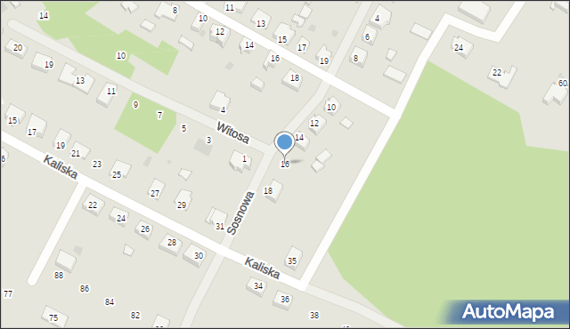 Cybinka, Sosnowa, 16, mapa Cybinka
