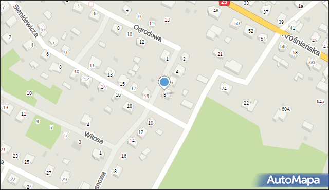 Cybinka, Sosnowa, 8, mapa Cybinka