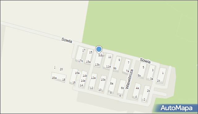 Czapury, Sowia, 13a, mapa Czapury
