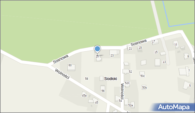 Czarków, Sosnowa, 25, mapa Czarków