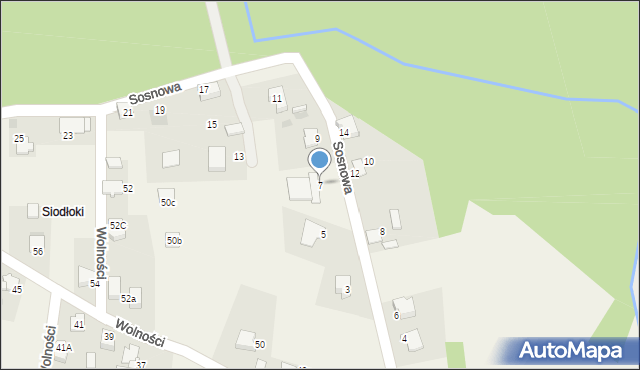 Czarków, Sosnowa, 7, mapa Czarków