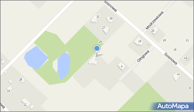 Czarnowiec, Sosnowa, 23, mapa Czarnowiec