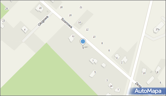 Czarnowiec, Sosnowa, 9, mapa Czarnowiec