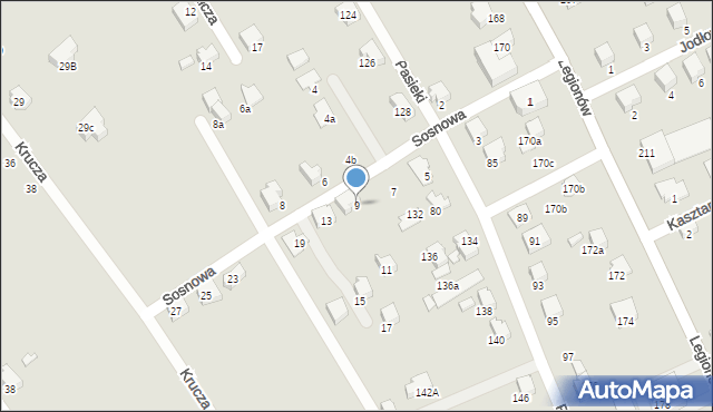 Czechowice-Dziedzice, Sosnowa, 9, mapa Czechowic-Dziedzic