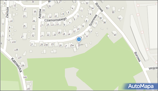 Czeladź, Sosnowa, 13, mapa Czeladź