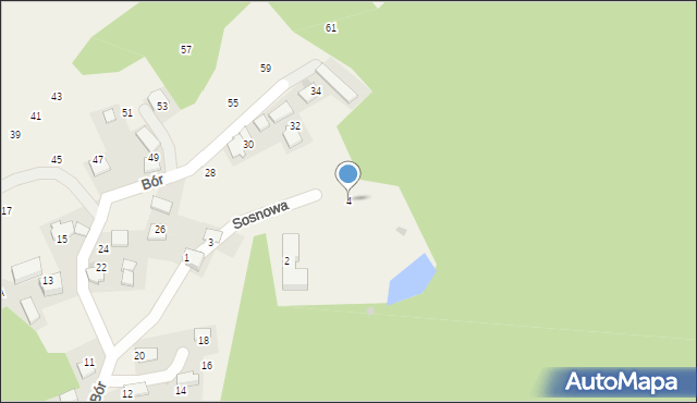 Czernichów, Sosnowa, 4, mapa Czernichów