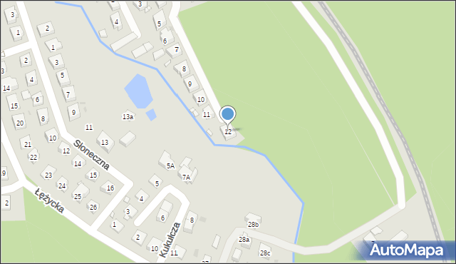 Czerwieńsk, Sosnowa, 12, mapa Czerwieńsk