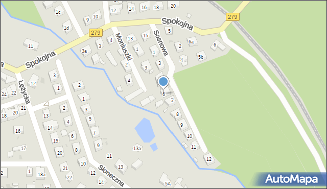 Czerwieńsk, Sosnowa, 6, mapa Czerwieńsk