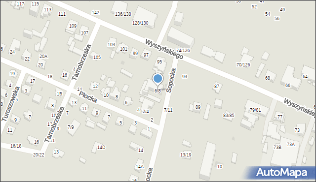 Częstochowa, Sopocka, 6/8, mapa Częstochowy