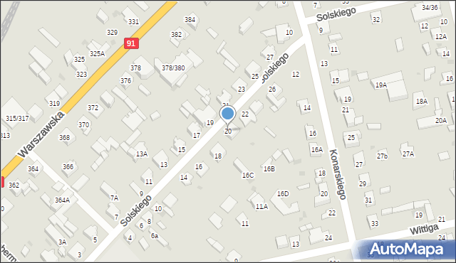Częstochowa, Solskiego Ludwika, 20, mapa Częstochowy