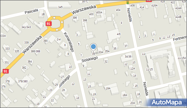 Częstochowa, Solskiego Ludwika, 33, mapa Częstochowy