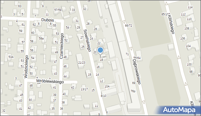 Częstochowa, Sowińskiego Józefa, gen., 18A, mapa Częstochowy