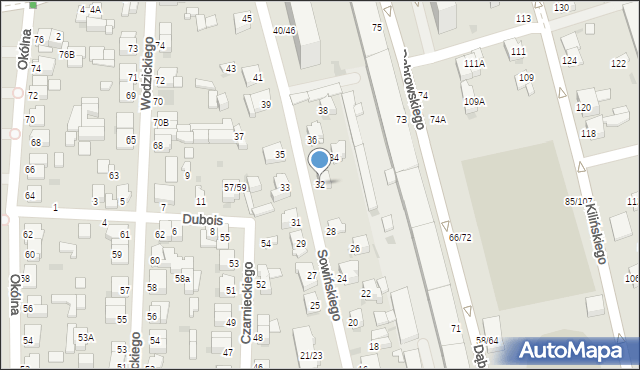 Częstochowa, Sowińskiego Józefa, gen., 32, mapa Częstochowy