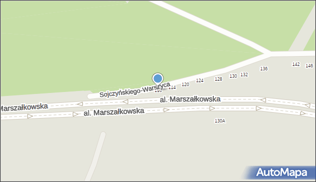 Częstochowa, Sojczyńskiego-Warszyca Stanisława, kpt., 110, mapa Częstochowy