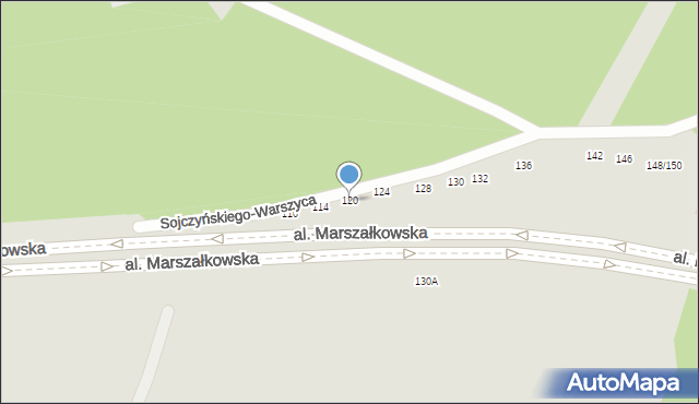 Częstochowa, Sojczyńskiego-Warszyca Stanisława, kpt., 120, mapa Częstochowy
