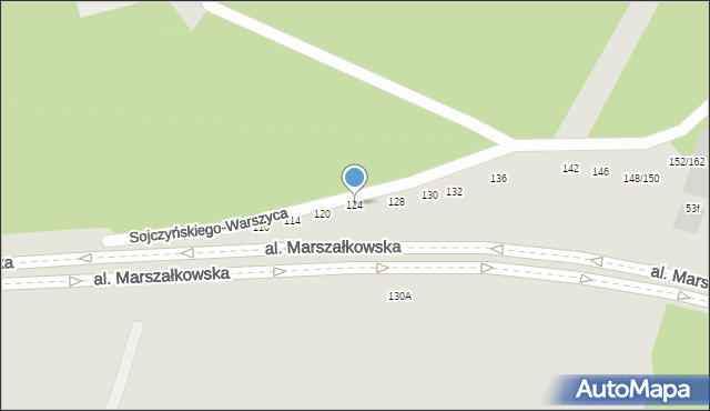 Częstochowa, Sojczyńskiego-Warszyca Stanisława, kpt., 124, mapa Częstochowy
