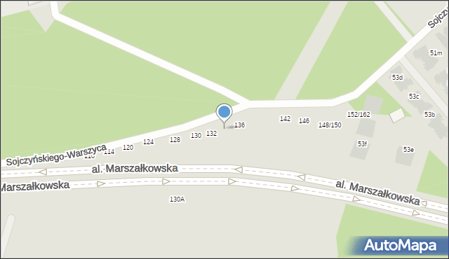 Częstochowa, Sojczyńskiego-Warszyca Stanisława, kpt., 134, mapa Częstochowy