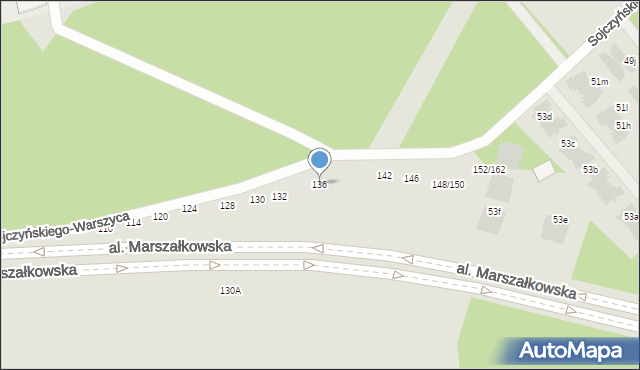 Częstochowa, Sojczyńskiego-Warszyca Stanisława, kpt., 136, mapa Częstochowy