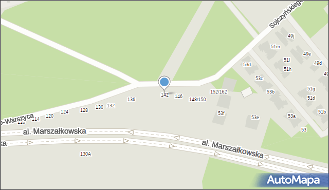 Częstochowa, Sojczyńskiego-Warszyca Stanisława, kpt., 142, mapa Częstochowy