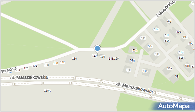 Częstochowa, Sojczyńskiego-Warszyca Stanisława, kpt., 144, mapa Częstochowy