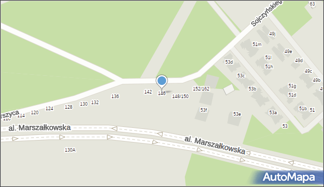 Częstochowa, Sojczyńskiego-Warszyca Stanisława, kpt., 146, mapa Częstochowy