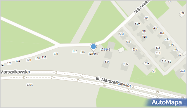 Częstochowa, Sojczyńskiego-Warszyca Stanisława, kpt., 148/150, mapa Częstochowy