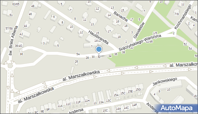 Częstochowa, Sojczyńskiego-Warszyca Stanisława, kpt., 32, mapa Częstochowy