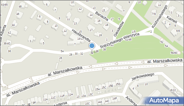 Częstochowa, Sojczyńskiego-Warszyca Stanisława, kpt., 34, mapa Częstochowy