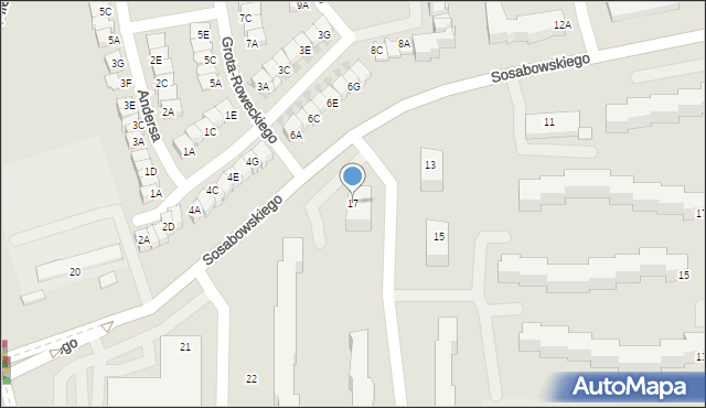 Częstochowa, Sosabowskiego Stanisława Franciszka, gen., 17, mapa Częstochowy