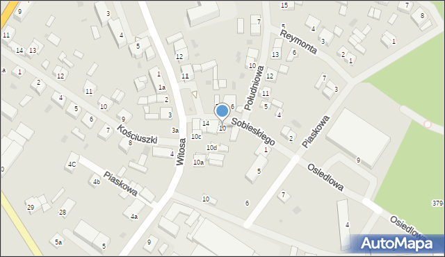 Człopa, Sobieskiego, 11, mapa Człopa