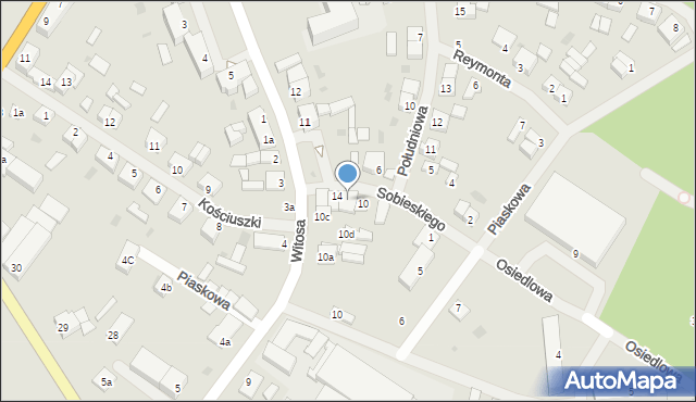 Człopa, Sobieskiego, 12, mapa Człopa