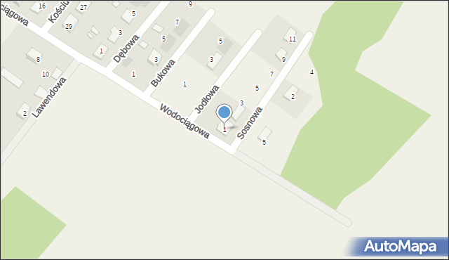 Dąbrowa, Sosnowa, 1, mapa Dąbrowa