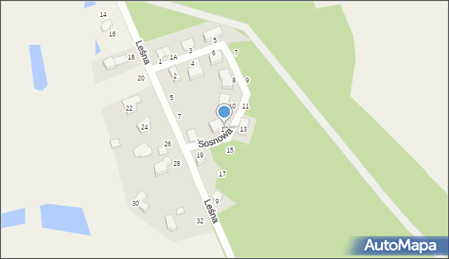 Dąbrowa, Sosnowa, 12, mapa Dąbrowa