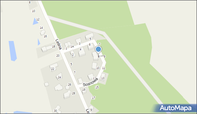 Dąbrowa, Sosnowa, 8, mapa Dąbrowa