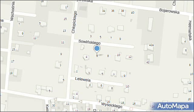 Dąbrowa, Sowińskiego Józefa, gen., 6, mapa Dąbrowa