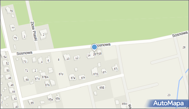 Dąbrówka, Sosnowa, 16, mapa Dąbrówka