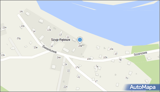 Dąbrówka, Sosnowa, 10e, mapa Dąbrówka