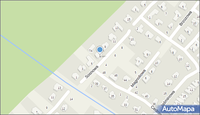 Dąbrówka, Sosnowa, 7, mapa Dąbrówka
