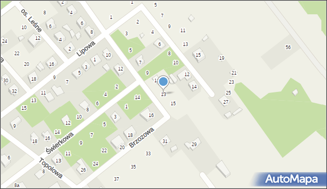 Dąbrówka, Sosnowa, 13, mapa Dąbrówka