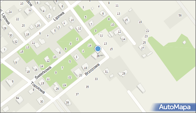 Dąbrówka, Sosnowa, 16, mapa Dąbrówka