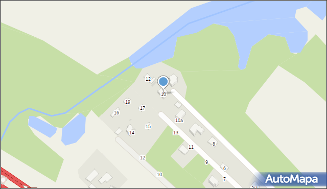 Dąbrówka-Strumiany, Sosnowa, 10, mapa Dąbrówka-Strumiany