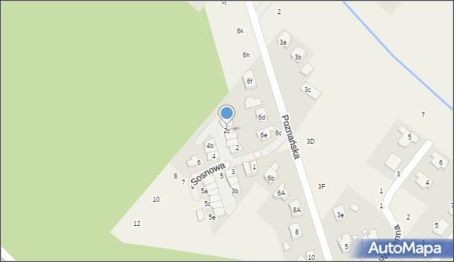 Daszewice, Sosnowa, 2c, mapa Daszewice