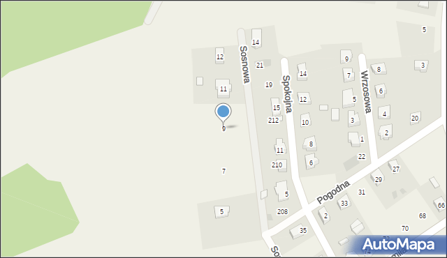Dobrów, Sosnowa, 9, mapa Dobrów