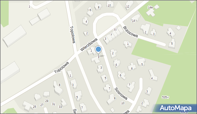 Dolaszewo, Sosnowa, 1, mapa Dolaszewo