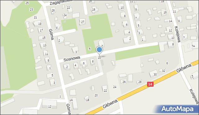 Domaniewice, Sosnowa, 10, mapa Domaniewice