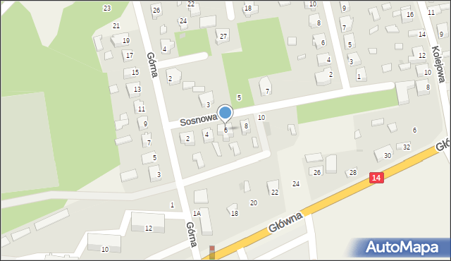 Domaniewice, Sosnowa, 6, mapa Domaniewice