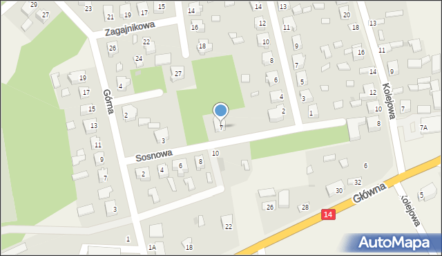 Domaniewice, Sosnowa, 7, mapa Domaniewice